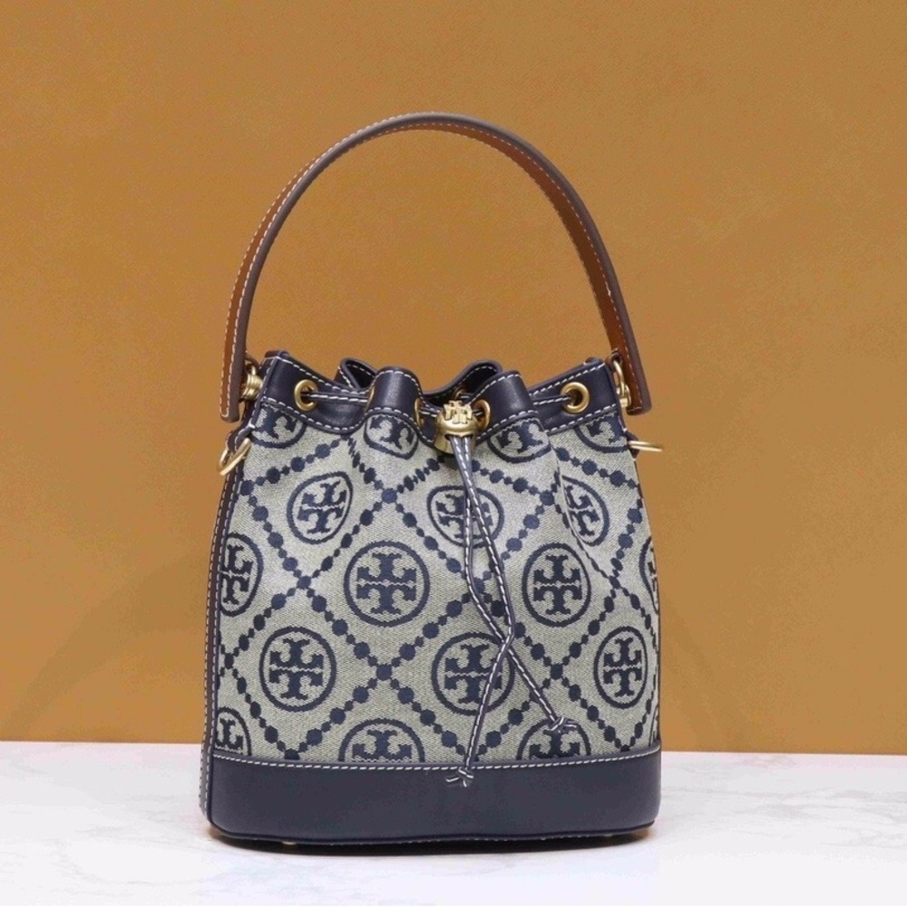 Tory Burch T Monogram Mini Bucket Bag - Picture 3 of 9